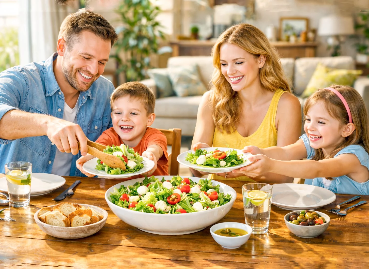 FRESHLY Family reunion around lettuce salad